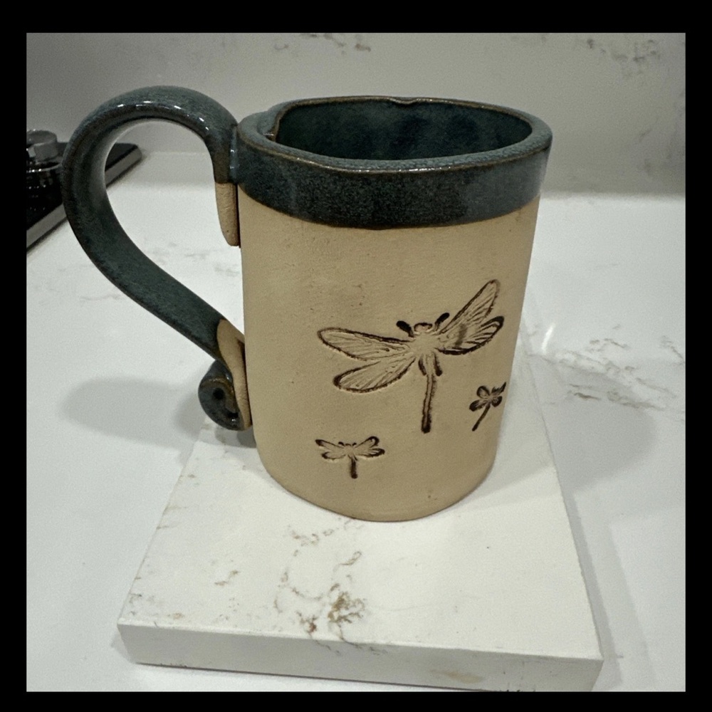 Pottery Mug Sisters By Heart Dragonflies
